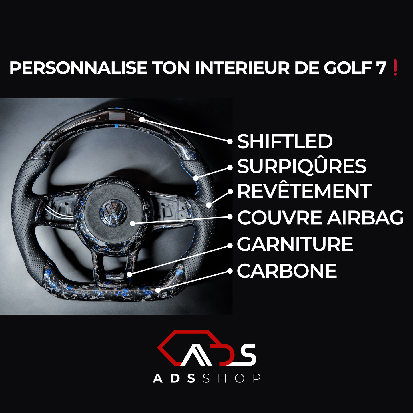 CONFIGURATEUR DE VOLANT VW GOLF 7 7.5