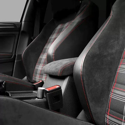 Housse accoudoir en alcantara surpiqûre rouge pour VW Golf 7 7.5 2013-2020