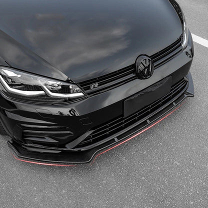 Lame Spoiler pare-choc avant noir brillant VW GOLF 7 7.5 GTI GTD R 2013-2020