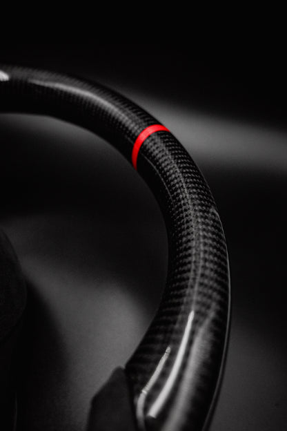 Volant carbone compatible VW Golf 8 / 8.5 GTI –  Alcantara Rouge